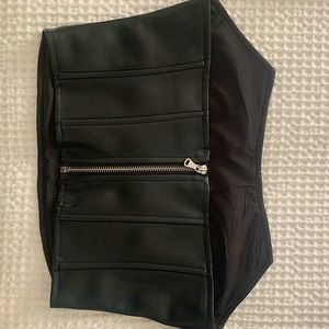 Black vegan leather corset top